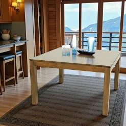 Table repas carrée hévéa 125cm HELENA