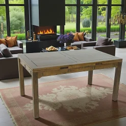 Table repas extensible hévéa 150/230cm TESSA