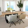 Table rivière epoxy lagon et bois d'acacia 200 cm BORA