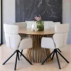 Table ronde en chêne clair avec piètement baguette ø120 cm AMSTERDAM