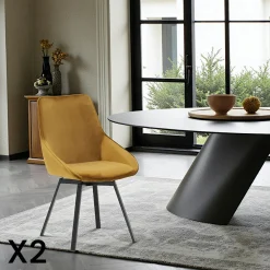Table ronde en chêne clair avec piètement baguette ø120 cm AMSTERDAM