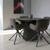Table ronde en chêne noir avec piètement baguette ø140 cm AMSTERDAM