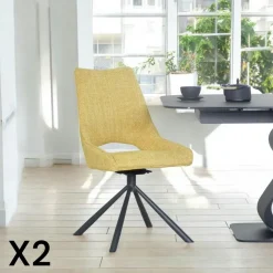 Table ronde extensible en chêne noir avec piètement baguette (2 rallonges incluses) ø120 cm / 160 cm / 200 cm AMSTERDAM
