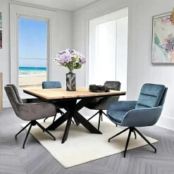Table ronde extensible en chêne blanc 120 cm PALERME