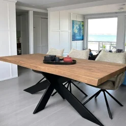 Table ronde extensible en chêne blanc 120 cm PALERME