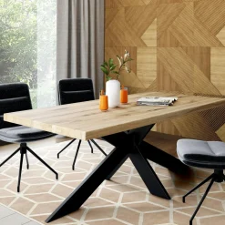 Table ronde extensible en chêne blanc 120 cm PALERME