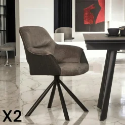 Table ronde extensible en céramique noire 135 cm OTTAWA