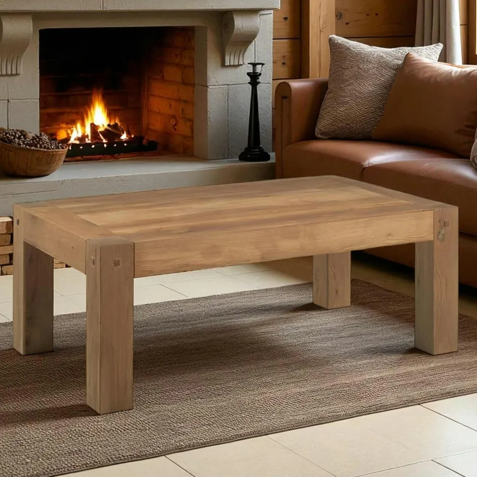 Table salle à manger bois métal pied croisé 240 cm OKA