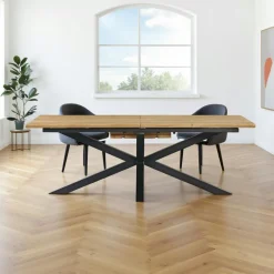 Table salle à manger bois massif pied mikado 200 cm MELBOURNE