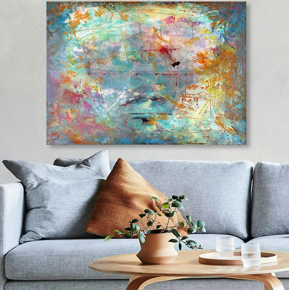 Tableau abstrait coloré – peinture moderne sur toile