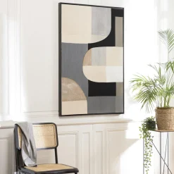 Tableau contemporain mix de formes géométriques 83 x 123 cm