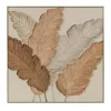 Tableau feuilles tropicales avec relief 80x80 cm