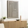 Tableau labyrinthe lignes noires en relief 83 x 123 cm