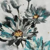 Tableau marguerites bleutées 80x120 cm