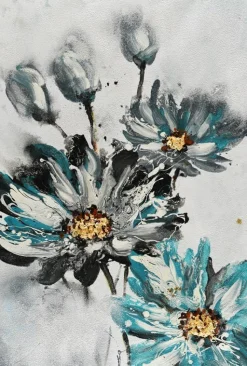 Tableau marguerites bleutées 80x120 cm