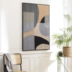 Tableau moderne matières et couleurs mixées 83 x 123 cm