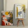 Tableau paysage méditerranéen – tons chauds (set de 2)