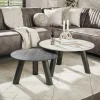 Tables basses céramique 3D gris clair & foncé (x2) GALWAY