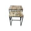 Tables basses gigognes x2 plateau teck arboré