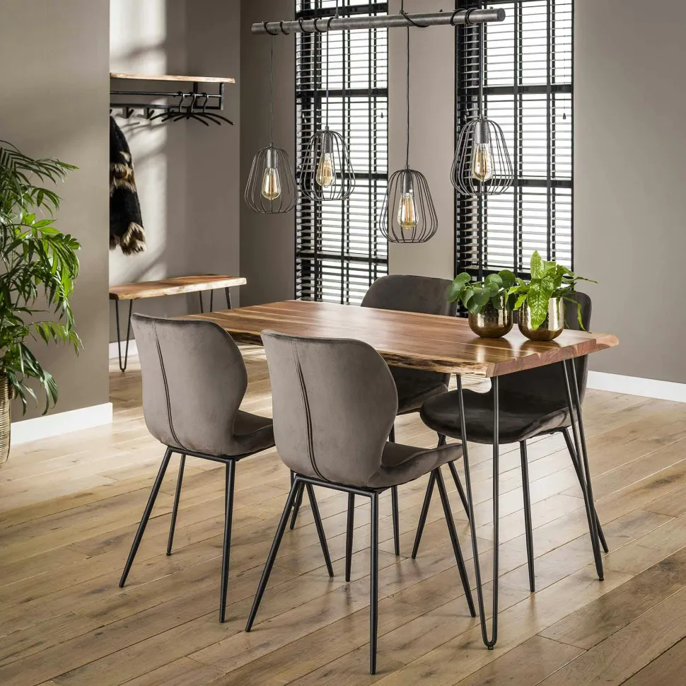 Tabouret bas bois d'acacia (lot de 2) MELBOURNE