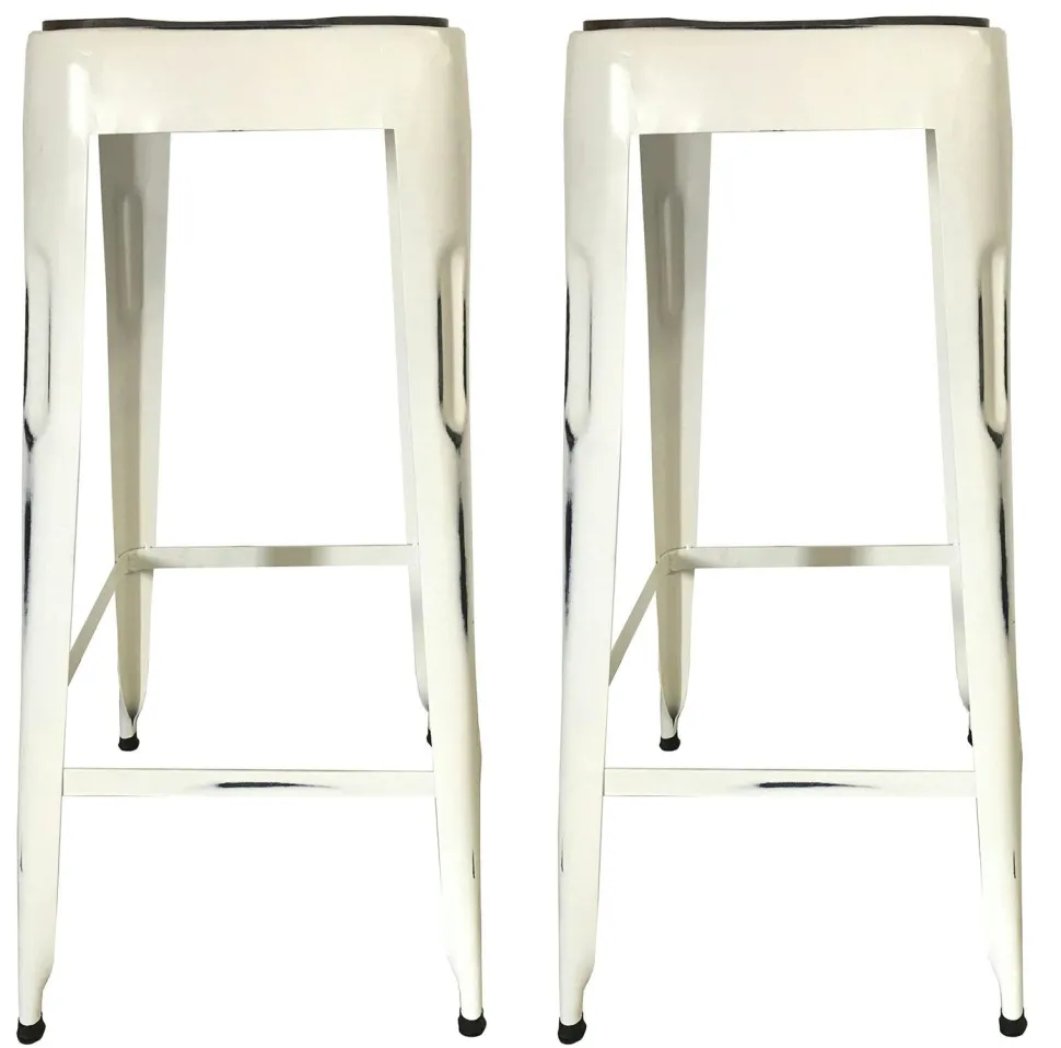Tabouret de bar blanc (lot de 2) LEEDS