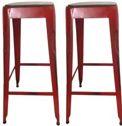 Tabouret de bar bleu (lot de 2) LEEDS