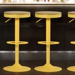 Tabouret de bar réglable métal jaune (lot de 2) LEEDS