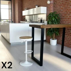Tabouret de bar réglable métal vert (lot de 2) LEEDS