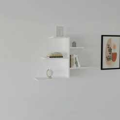 Étagère murale blanche avec retour (lot de 2) MARFA