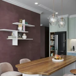 Étagère murale design effet bois gris - 3 plateaux croisés MARFA
