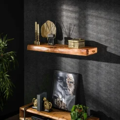 Étagère murale en bois d'acacia épais 1m MELBOURNE