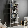 Étagère murale moderne blanche 5 plateaux H. 174 cm JENA