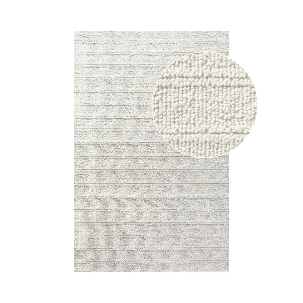 Tapis blanc ivoire en laine tuftée main 160x230 cm FEZ