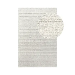 Tapis blanc ivoire en laine tressée main 160x230 cm FEZ
