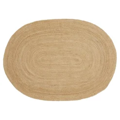 Tapis bohème en jute tressée - forme ovale, déco naturelle FEZ