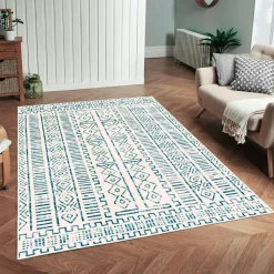 Tapis écru contrasté – motifs graphiques, 160x230 cm ISTANBUL