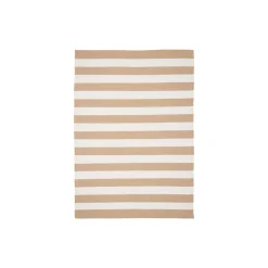 Tapis d'extérieur écoresponsable - rayures beige/blanc MENDOZA