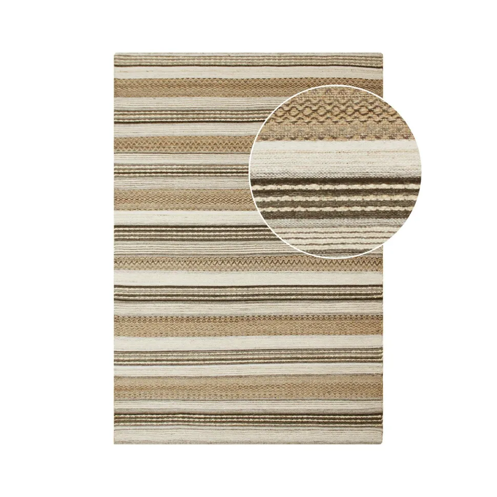 Tapis en jute et laine à motifs linéaires 160x230 cm FEZ