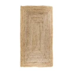 Tapis en jute tressée 135 cm - format rectangulaire, esprit bohème FEZ