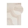 Tapis moderne blanc et brun tufté main motif vague 160x230 cm FEZ