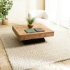 Tapis rectangulaire 200 x 290 cm laine bouclettes beige