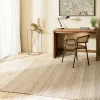 Tapis rectangulaire 200 x 290 cm jute et coton beige / noir