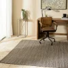 Tapis rectangulaire 160 x 230 cm jute et coton marron / noir