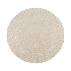 Tapis rond d’extérieur en plastique recyclé Ø180 cm - teinte sable MENDOZA