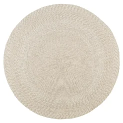 Tapis rond d’extérieur en plastique recyclé Ø120 cm - teinte sable MENDOZA