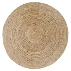 Tapis rond en jute tressée Ø180 cm - style bohème et nature FEZ