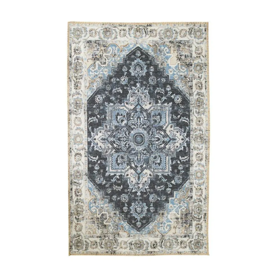 Tapis vintage bleu à motifs traditionnels 200x300 cm FEZ