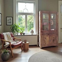 Vaisselier bois d'hévéa 4 portes TESSA
